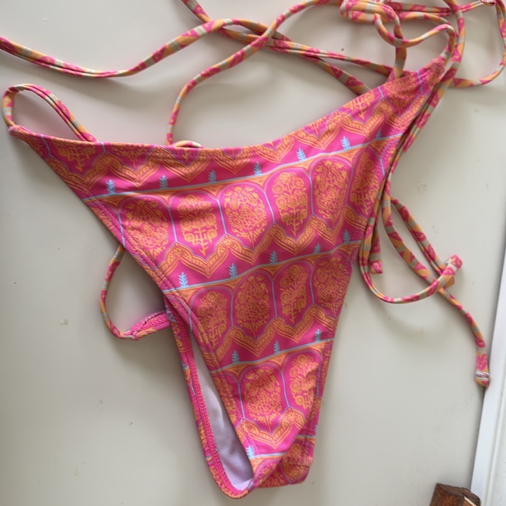 Pink and Orange Patterned Bikini - Picture 3 of 3